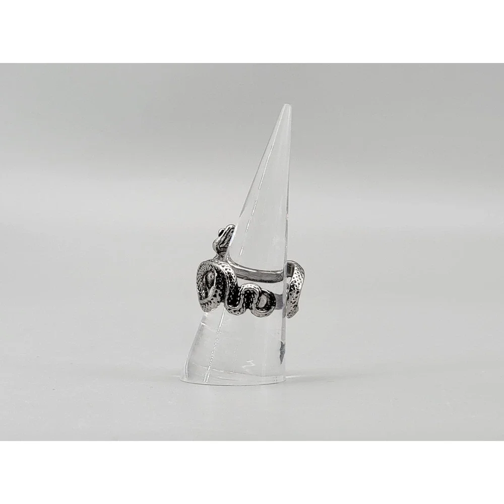 Adjustable Silver Snake Wrap Ring Statement Biker Punk Gothic Women's‎ Jewelry